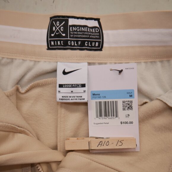 Nike Golf Club Pants Men's Tapered Golf Trousers Stretch Woven NGC Khaki/Tan NWT - Picture 11 of 13